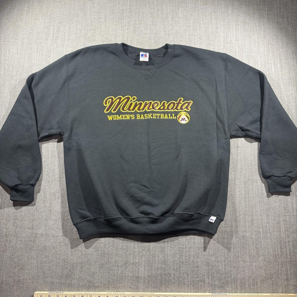 Minnesota Golden Gophers Sweatshirt Womens‎ L Black NCAA Basketball Russell